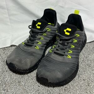 Charly Mens Falcon Breathable Sneakers Oxford Lime Grey Black Size 8.5